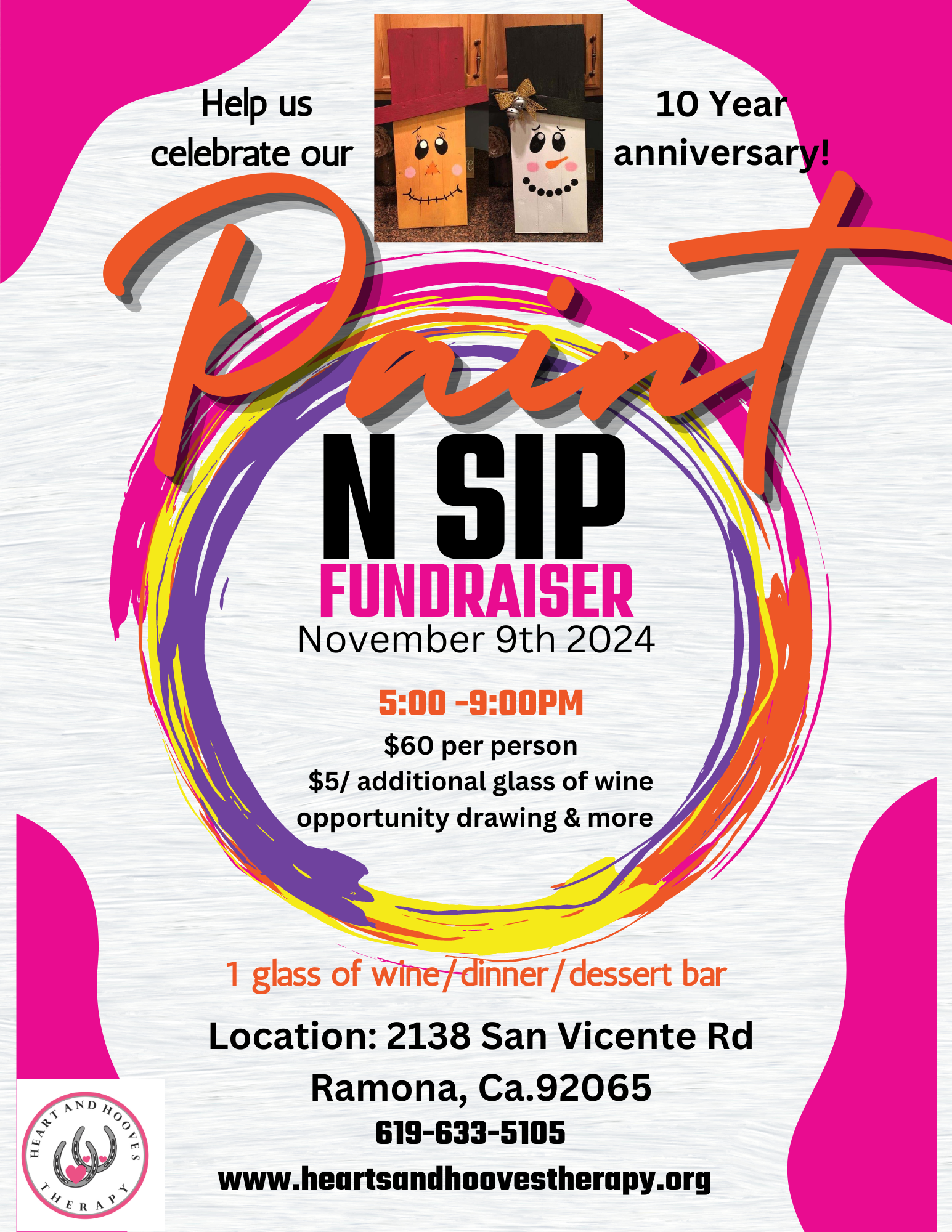 Paint and Sip Fundraiser Flyer